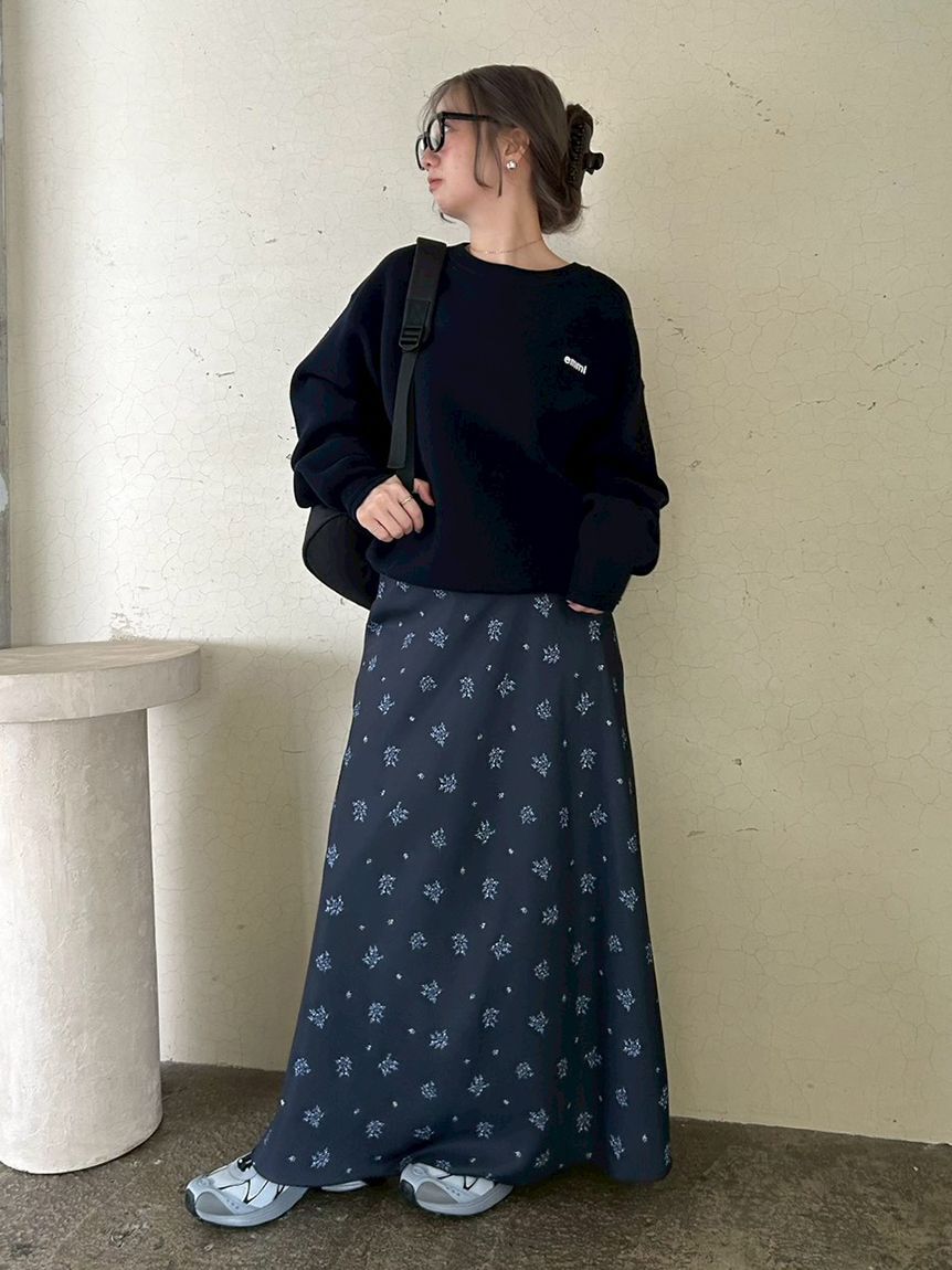 emmi atelier「フラワープリントナロースカート【セットアップ対応】」|スカート|