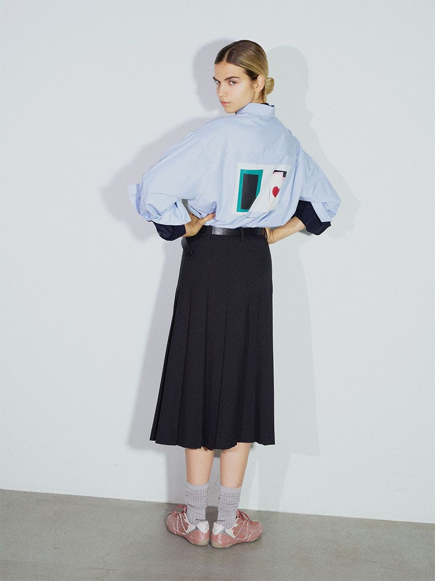 emmi atelier「ベルトセットプリーツスカート」|スカート|BLK