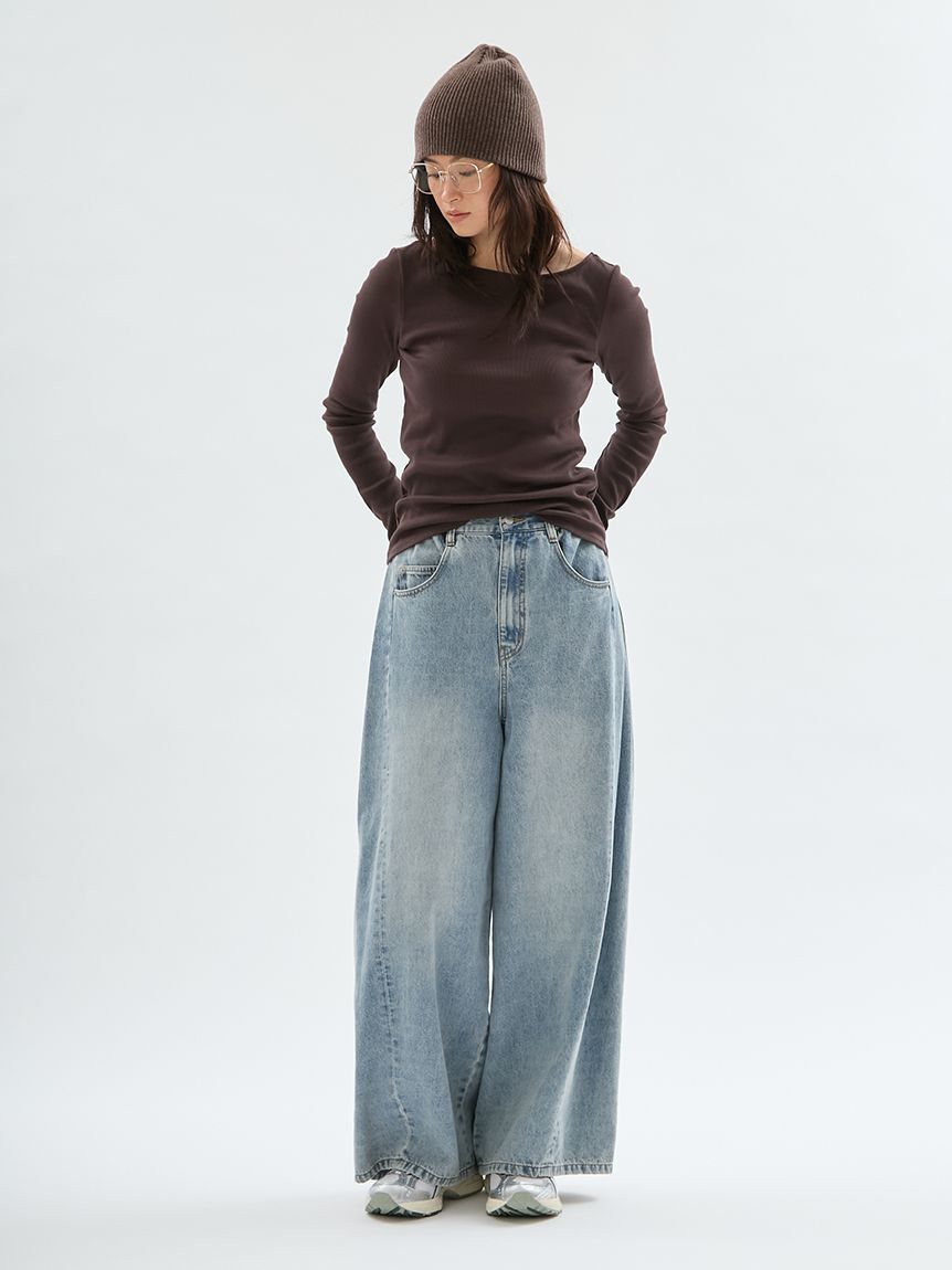 emmi atelier「ウールリブニットビーニー」|ニット帽|