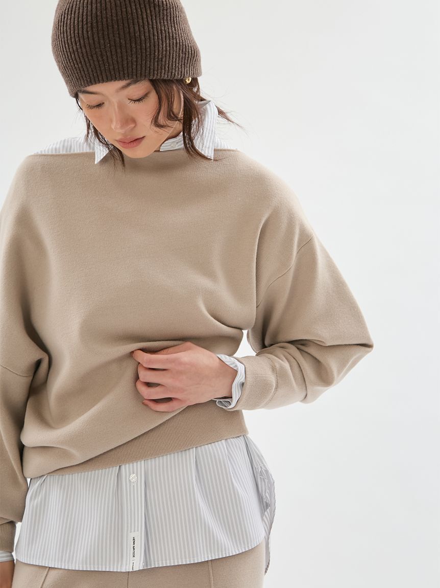 emmi atelier「ウールリブニットビーニー」|ニット帽|