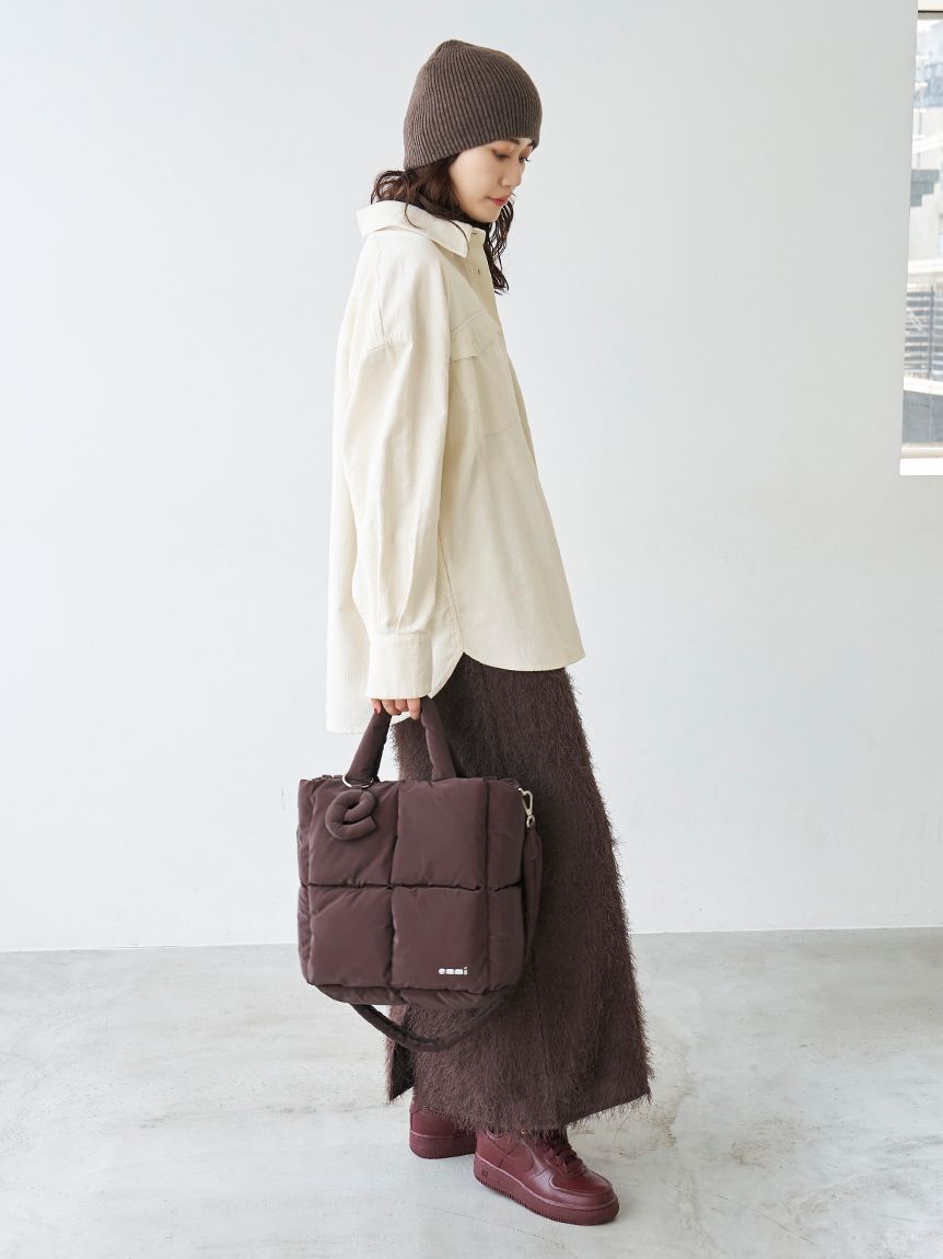 emmi atelier「ウールリブニットビーニー」|ニット帽|