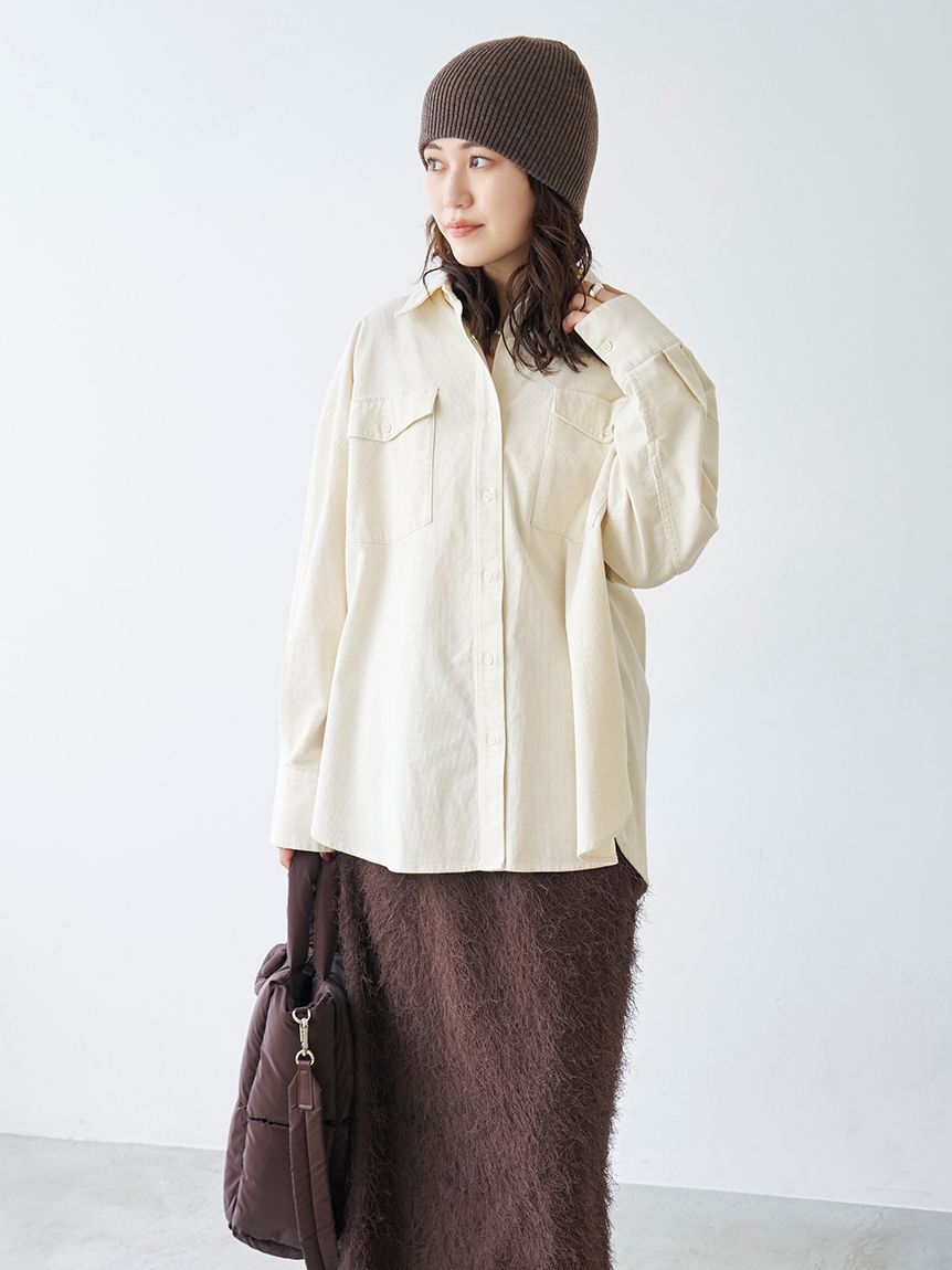 emmi atelier「ウールリブニットビーニー」|ニット帽|