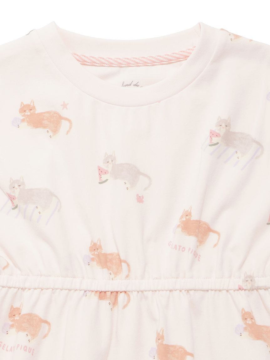 GELATO PIQUE KIDS & BABY「【KIDS】シーサイドキャット柄半袖ワンピース」|ワンピース|
