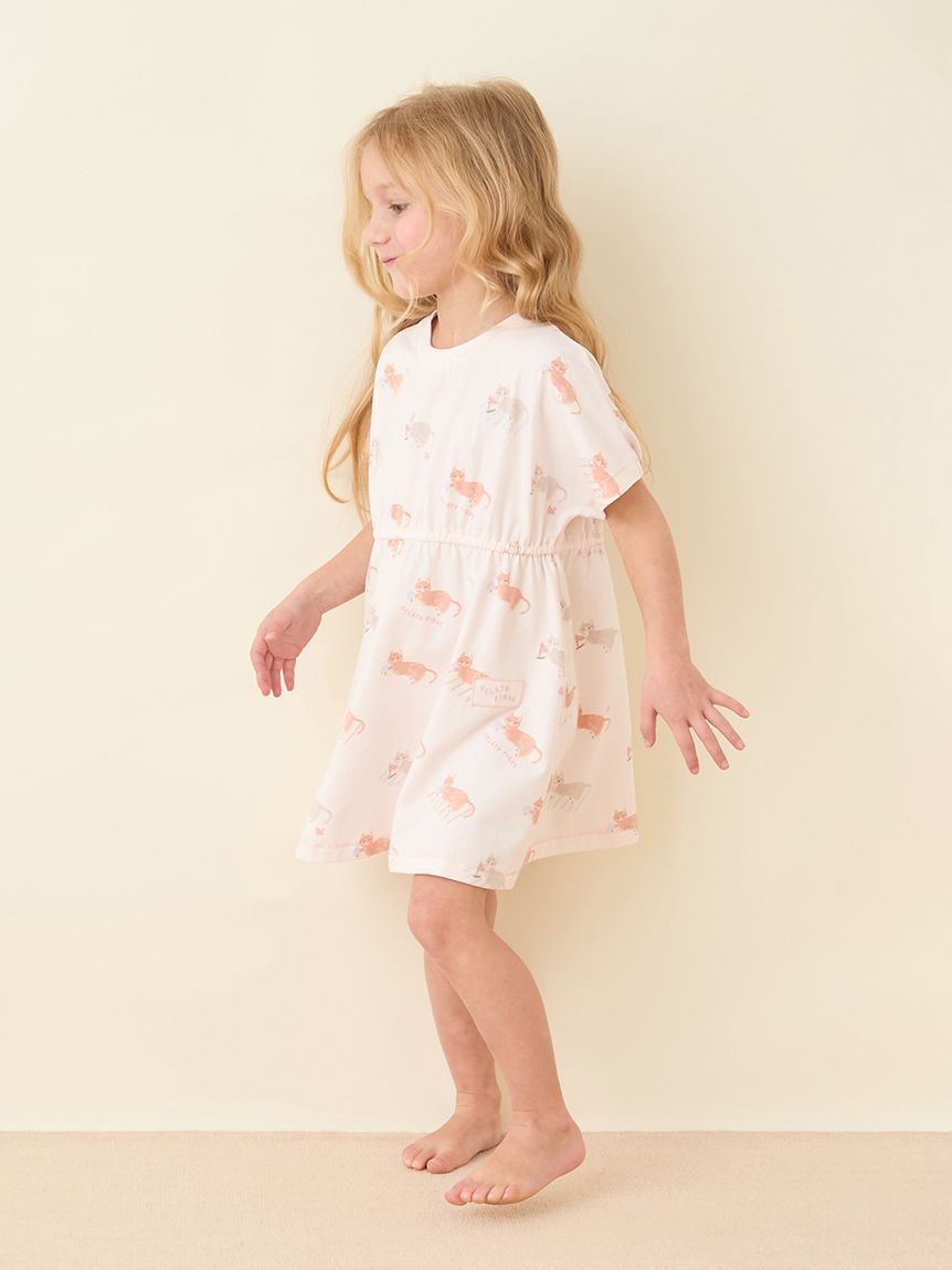 GELATO PIQUE KIDS & BABY「【KIDS】シーサイドキャット柄半袖ワンピース」|ワンピース|
