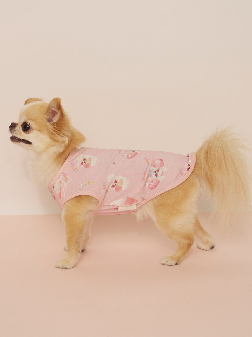  GELATO PIQUE CAT&DOG「【CAT&DOG】【接触冷感】ビーチ マルチーズ ポメラニアン チワワ柄Coolingプルオーバー」|その他|