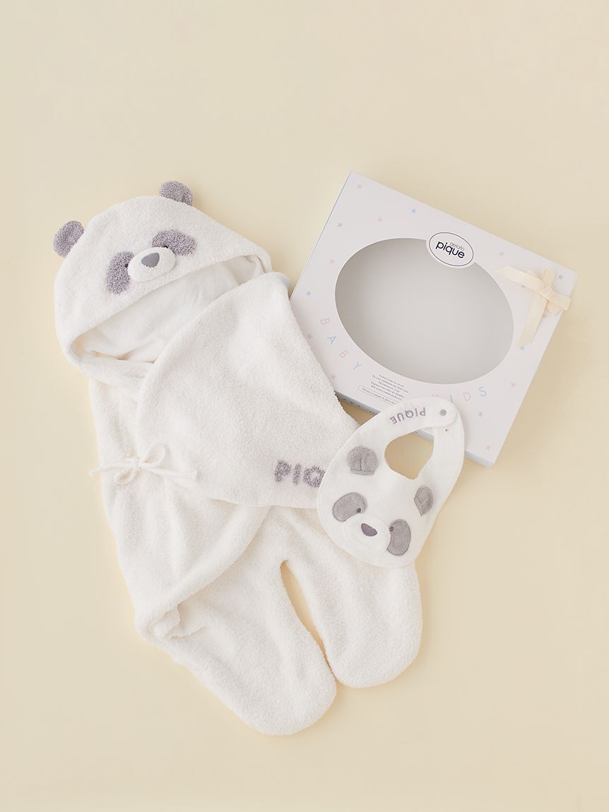 GELATO PIQUE KIDS & BABY「【ラッピング済み】【BABY】パウダーアニマルおくるみ&スタイセット BOX付き」|その他ベビー用品|