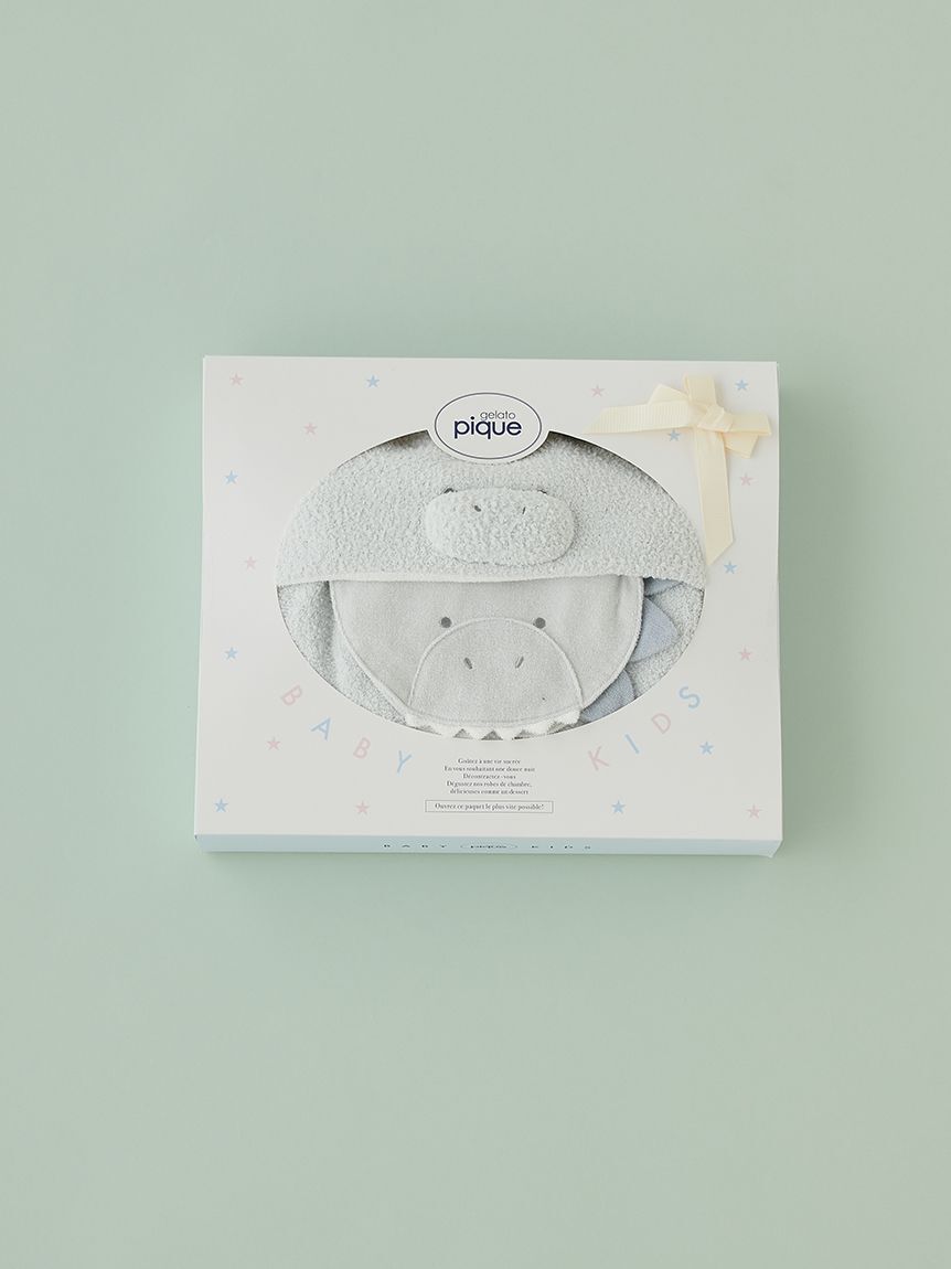 GELATO PIQUE KIDS & BABY「【ラッピング済み】【BABY】パウダーアニマルおくるみ&スタイセット BOX付き」|その他ベビー用品|