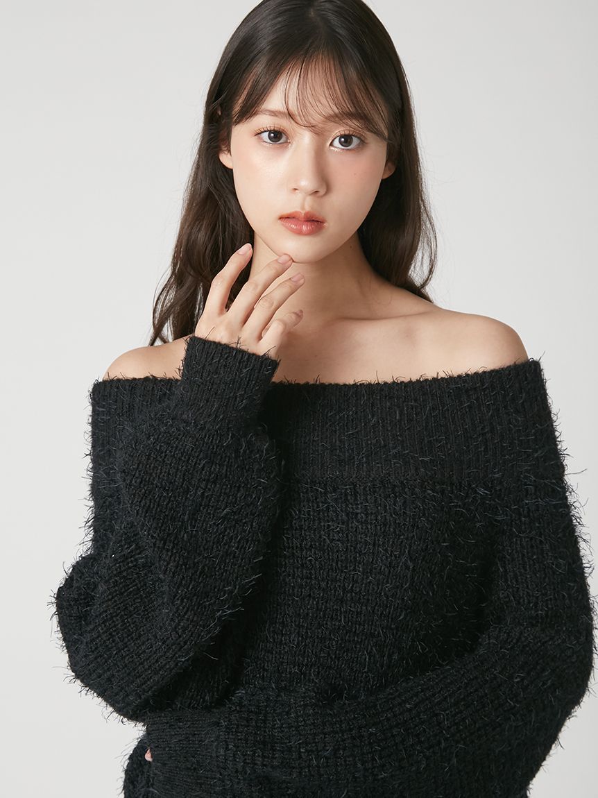 FRAY I.D「【WEB限定】レースレイヤードニットミニワンピース」|ワンピース|