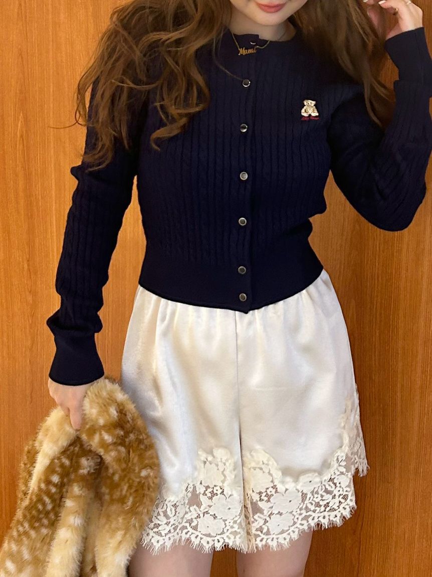 LILY BROWN「レーストリムサテンショートパンツ」|その他|
