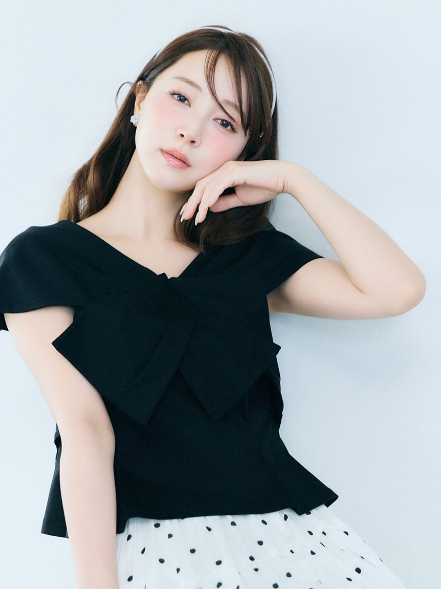 CELFORD「【洗える】【接触冷感】リボンモチーフカットソー」|Tシャツ・カットソー|