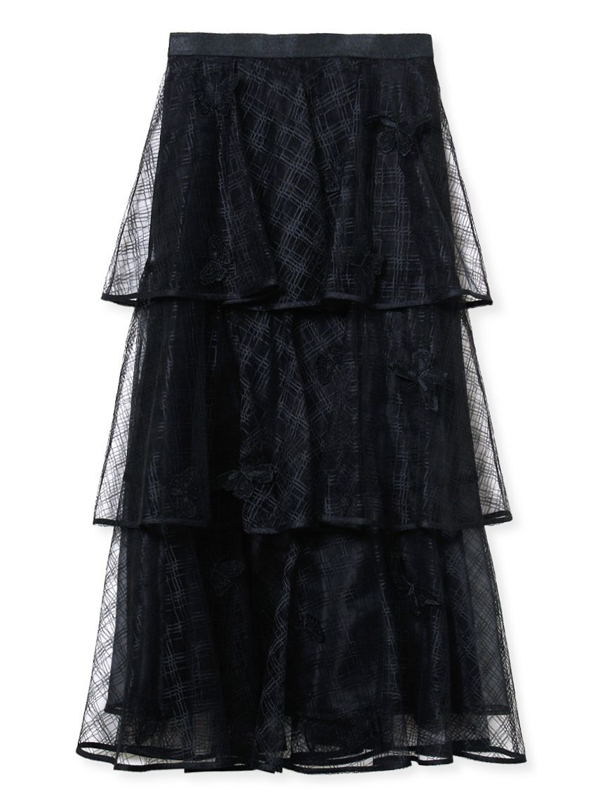CELFORD「【HANAE MORI&times;CELFORDコラボ】バタフライモチーフティアードスカート」|スカート|