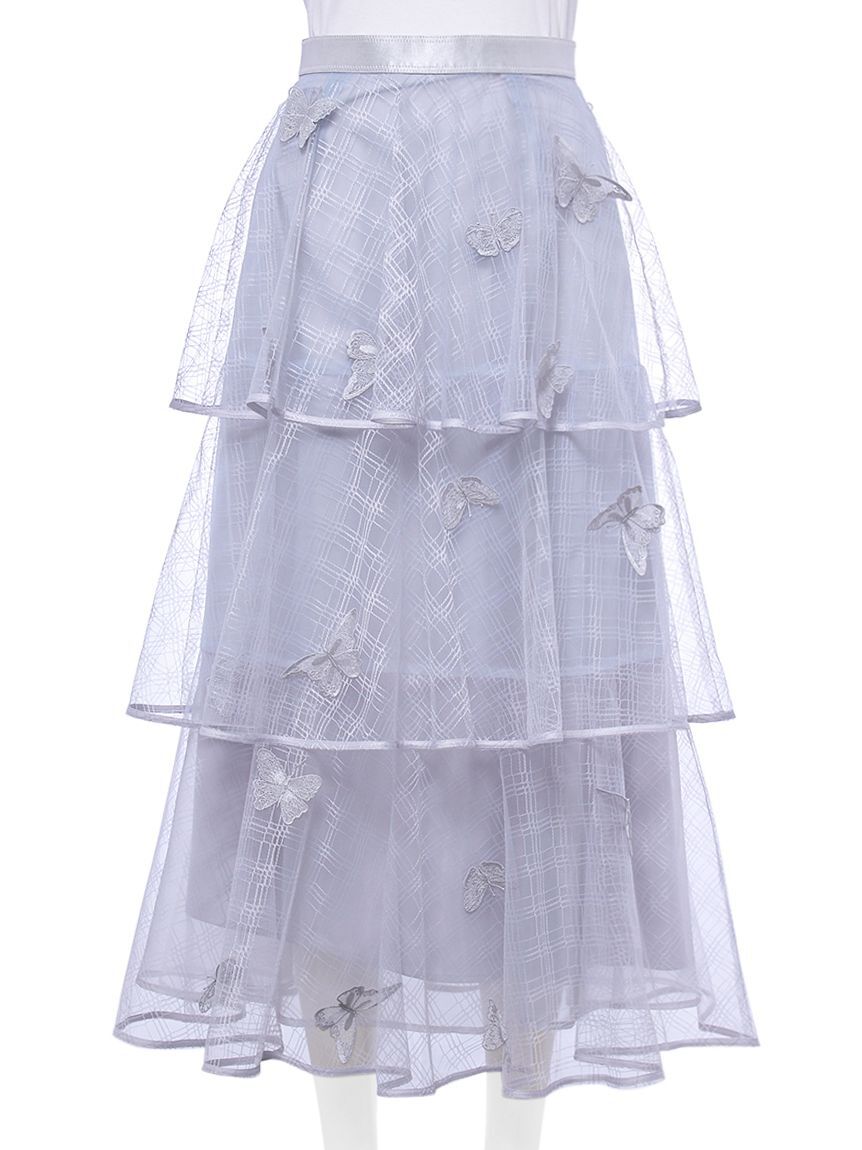 CELFORD「【HANAE MORI&times;CELFORDコラボ】バタフライモチーフティアードスカート」|スカート|