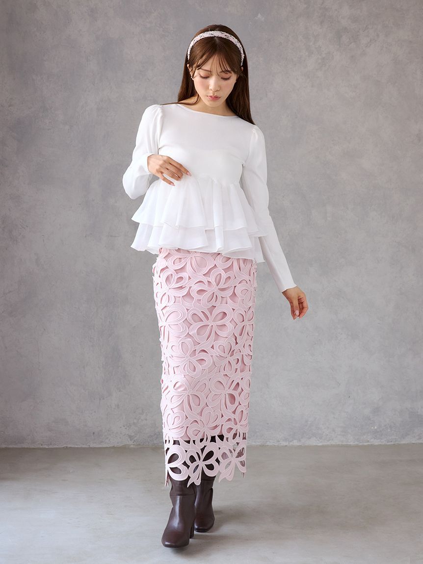 CELFORD「【WEB限定34サイズ展開】リボンレーススカート」|スカート|