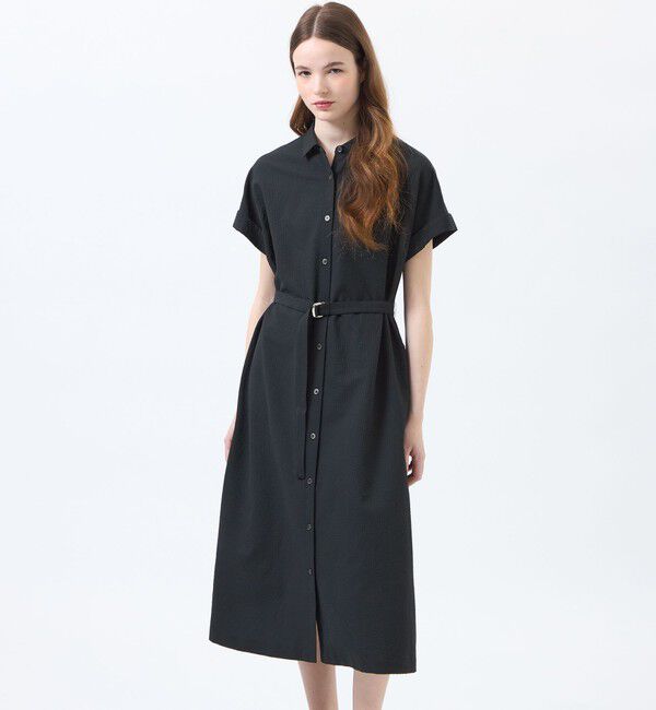 MACKINTOSH PHILOSOPHY「サマーサッカーシャツワンピース」|ワンピース|ブラック