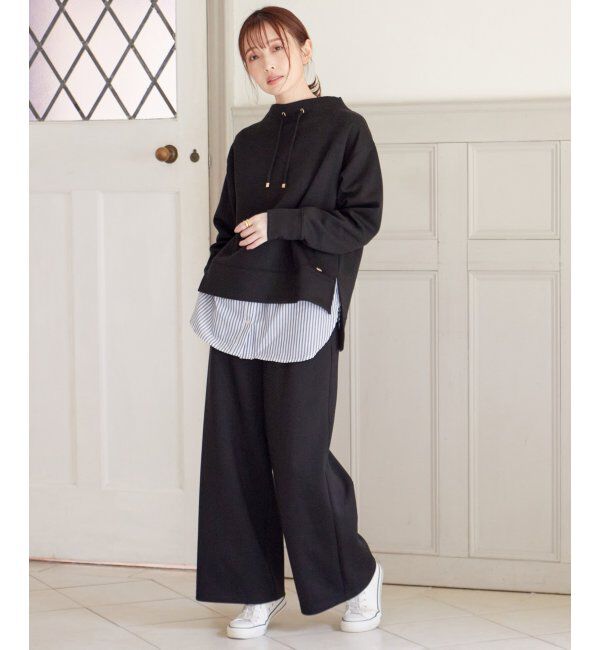 ikka「【洗濯機で洗える】GOKU楽ダンボールワイドパンツ」|その他|