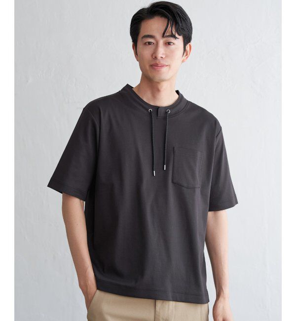 ikka「冷感ルーイカラー5分袖ポケT」|Tシャツ・カットソー|