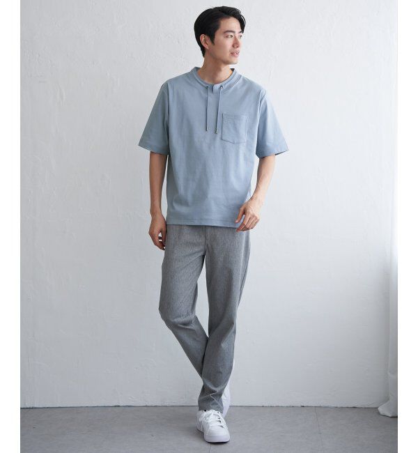 ikka「冷感ルーイカラー5分袖ポケT」|Tシャツ・カットソー|