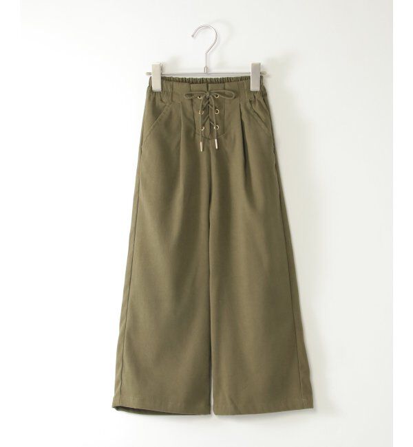 ikka kids「レースアップワイドパンツ（120~160cm）」|その他|カーキ
