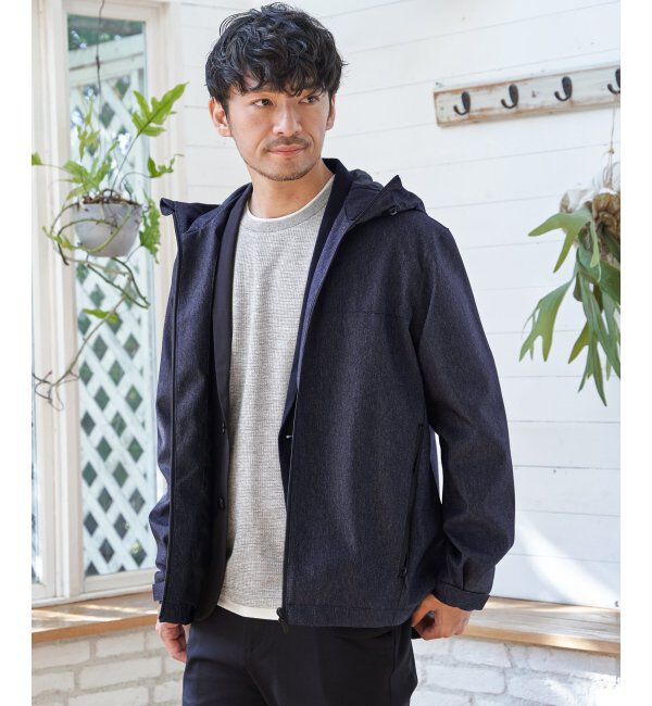 ikka「【雑誌MonoMax4月号掲載】撥水メランジ ジップマウンテンパーカー「小泉孝太郎さん着用モデル」」|ブルゾン・スタジャン|