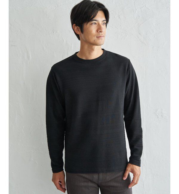 IKKA LOUNGE「ランダムリップルボーダーロンT」|Tシャツ・カットソー|