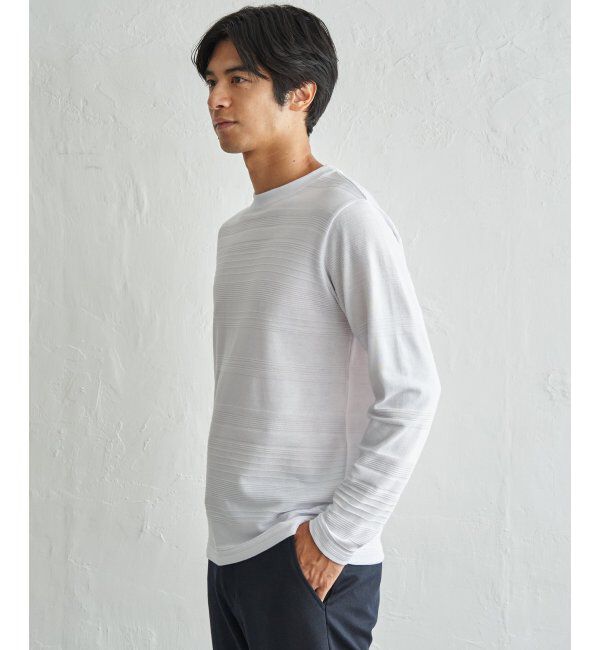 IKKA LOUNGE「ランダムリップルボーダーロンT」|Tシャツ・カットソー|