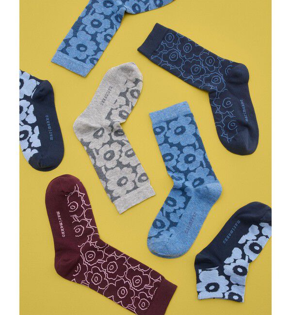 Marimekko「Linjaus Unikko Melange ソックス」|ソックス|
