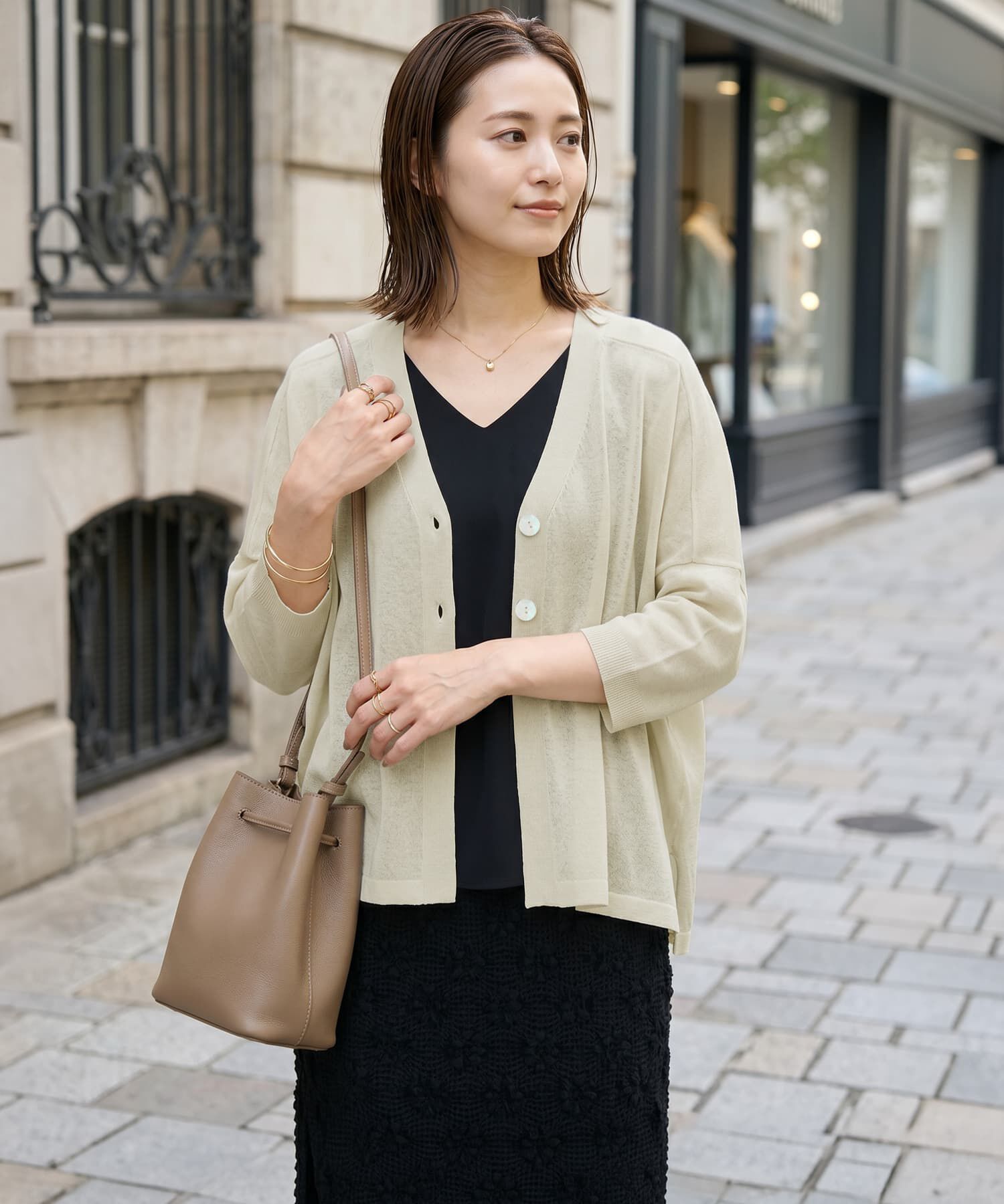 STYLE DELI「【LUXE】２ボタンゆったり７分袖カーディガンB」|カーディガン|バナナセーキ