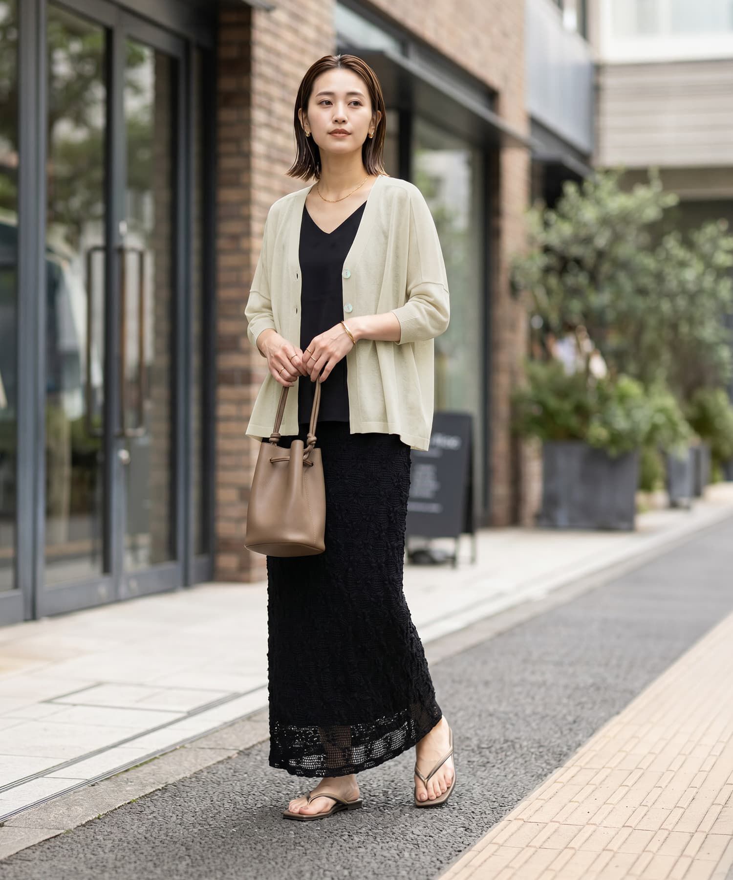 STYLE DELI「【LUXE】２ボタンゆったり７分袖カーディガンB」|カーディガン|