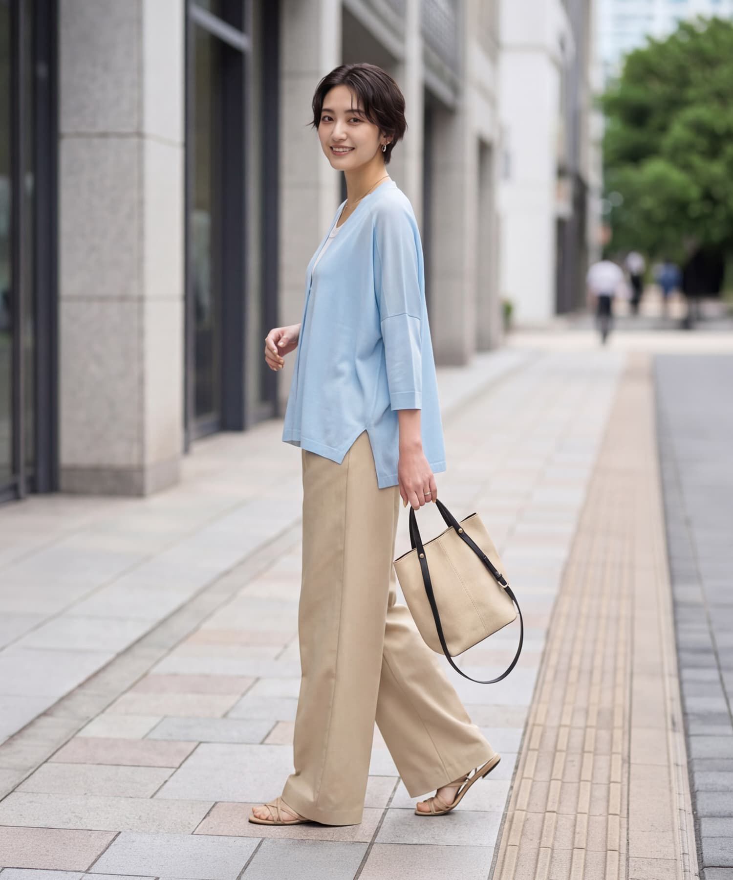 STYLE DELI「【LUXE】２ボタンゆったり７分袖カーディガンB」|カーディガン|