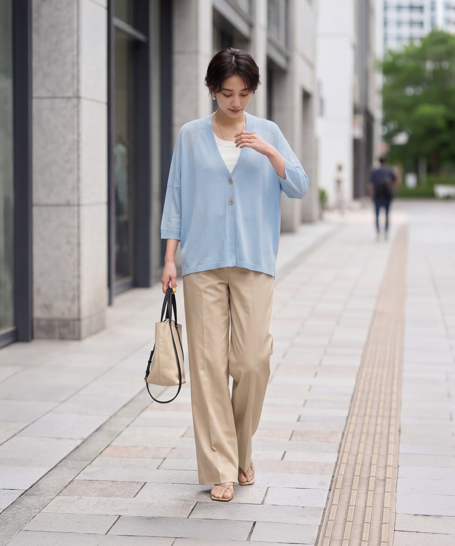 STYLE DELI「【LUXE】２ボタンゆったり７分袖カーディガンB」|カーディガン|