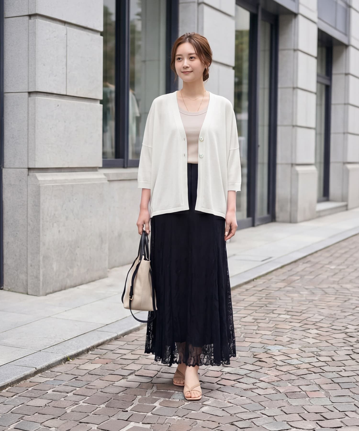 STYLE DELI「【LUXE】２ボタンゆったり７分袖カーディガンB」|カーディガン|