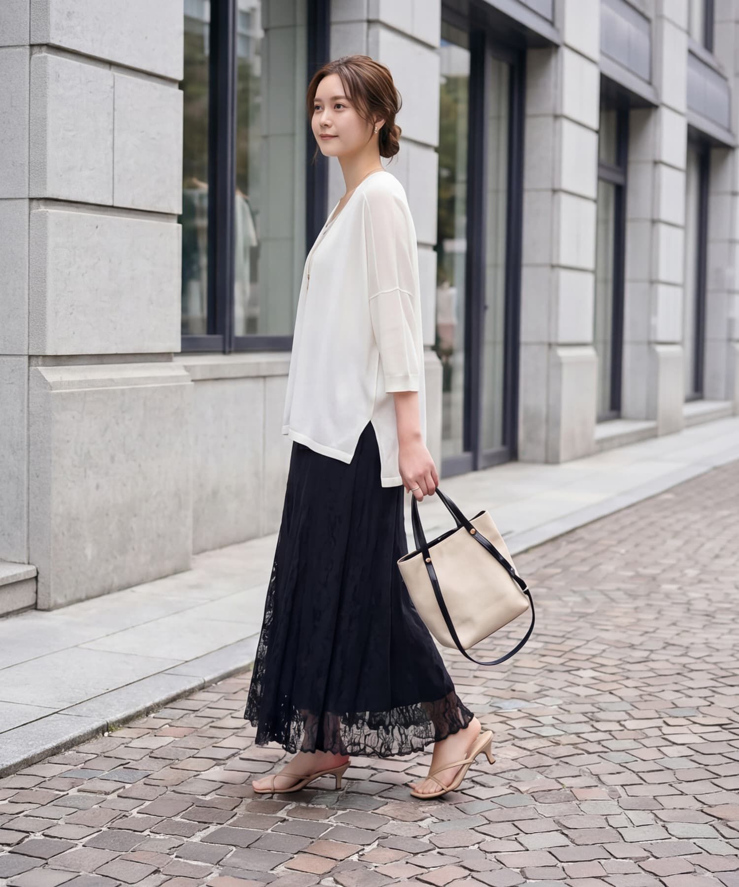 STYLE DELI「【LUXE】２ボタンゆったり７分袖カーディガンB」|カーディガン|