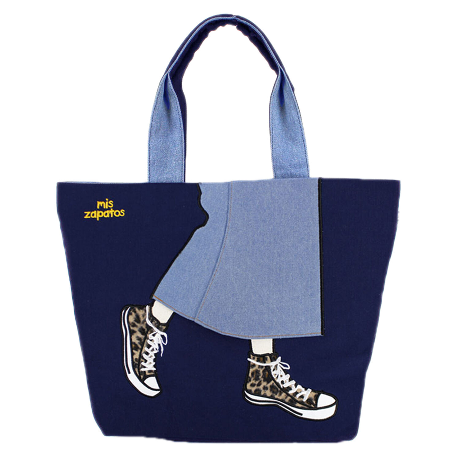 BACKYARD FAMILY「トートバッグ A4 mis zapatos ミスサパト 通販 トート バッグ キャンバス デニム」|トートバッグ|ブルー1