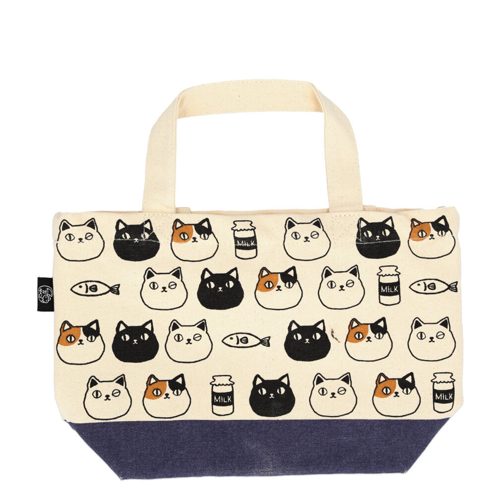 BACKYARD FAMILY「ミニトートバッグ キャンバス 通販 猫 猫3兄弟 小さめ ミニ 小 かわいい 布 レディース」|トートバッグ|ベージュ1