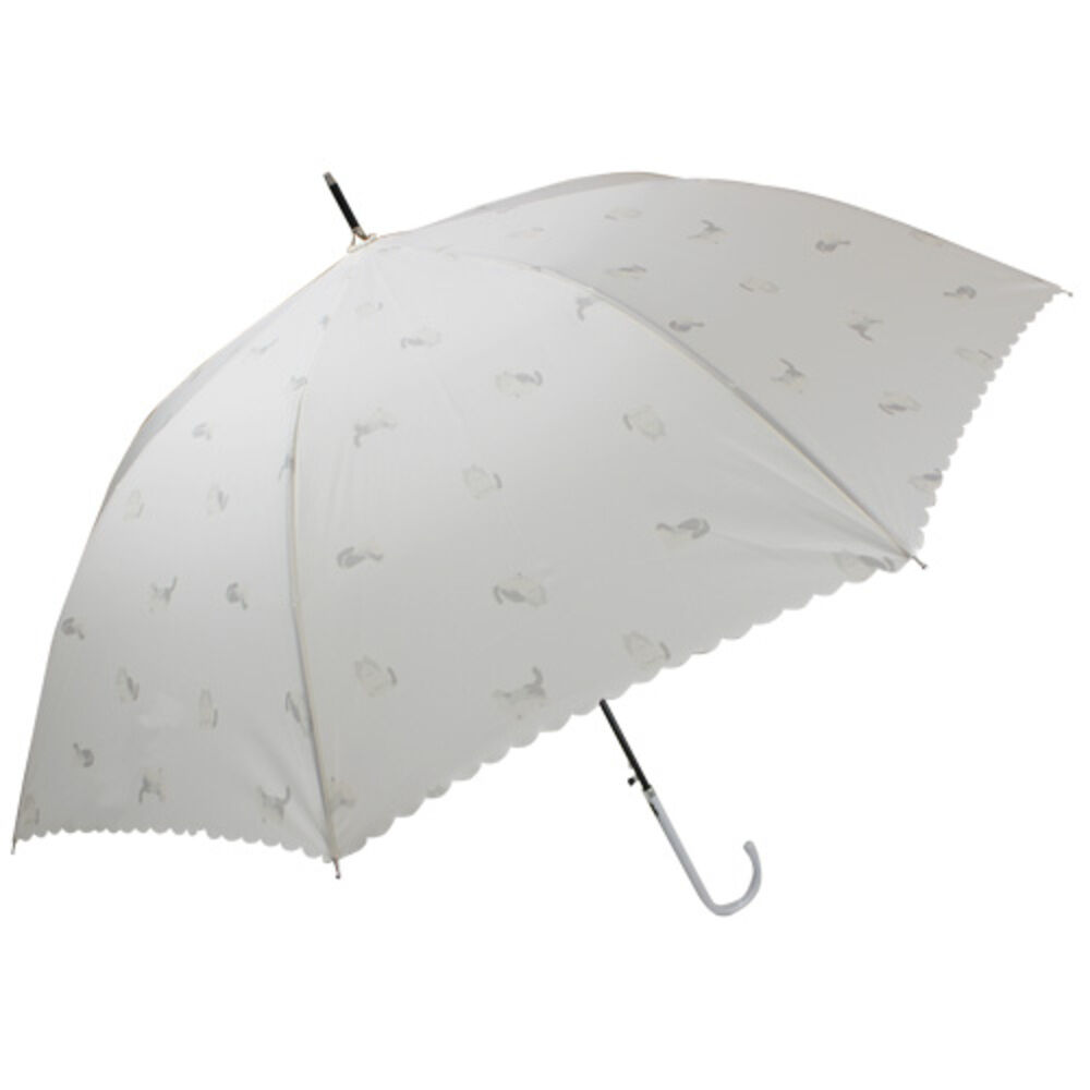 BACKYARD FAMILY「傘 レディース 大人 通販 長傘 58cm かさ カサ ジャンプ傘 ワンタッチ傘 雨傘」|傘|ホワイト1