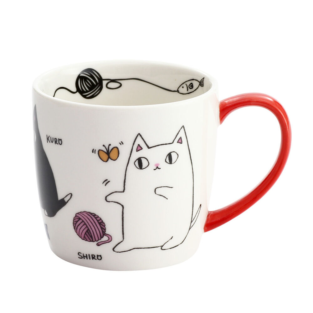 BACKYARD FAMILY「にゃん屋 猫3兄弟 マグカップ 通販 日本製 マグ カップ コップ 猫 3兄弟 キャラクター ねこ」|グラス・マグカップ|ホワイト3