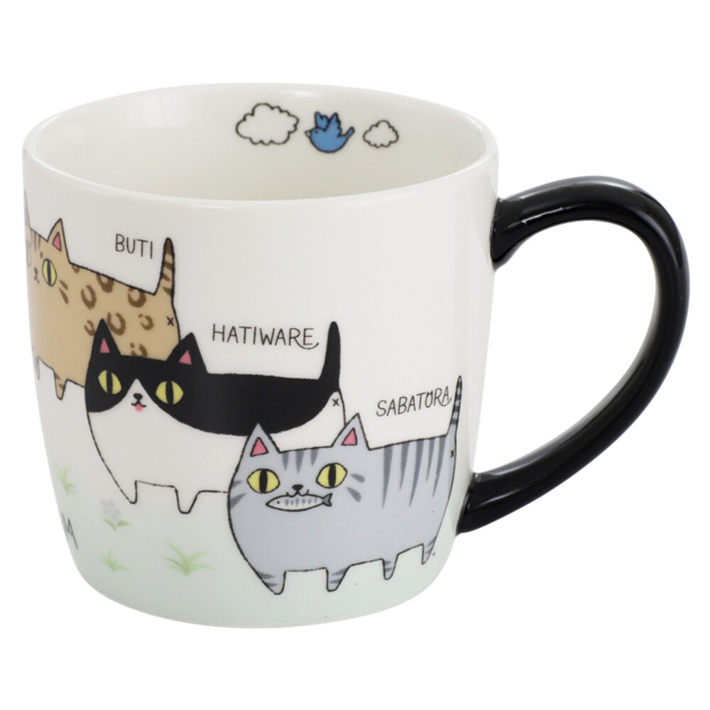BACKYARD FAMILY「にゃん屋 猫3兄弟 マグカップ 通販 日本製 マグ カップ コップ 猫 3兄弟 キャラクター ねこ」|グラス・マグカップ|ホワイト4