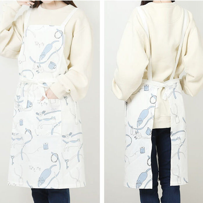 BACKYARD FAMILY「タルティーヌ エプロン 通販 コットン インド 綿 かわいい 猫 柄 tartine オシャレ」|その他|