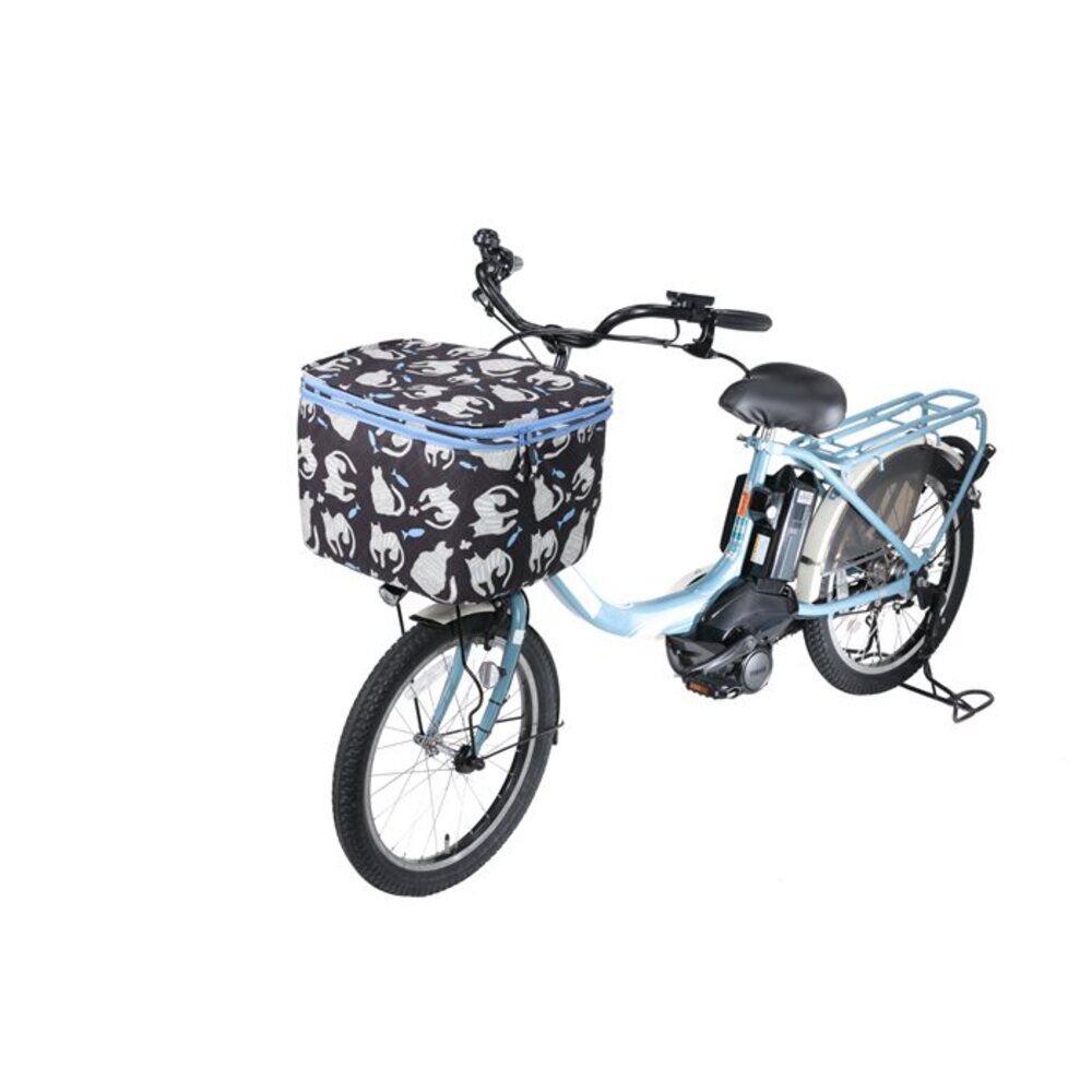 BACKYARD FAMILY「Keia＋(ケイアプラス) 通販 前かごカバー 前カゴカバー 2段式 猫 自転車 かご カバー」|その他|ブラック1