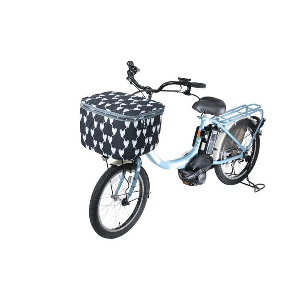 BACKYARD FAMILY「Keia＋(ケイアプラス) 通販 前かごカバー 前カゴカバー 2段式 猫 自転車 かご カバー」|その他|ブラック2