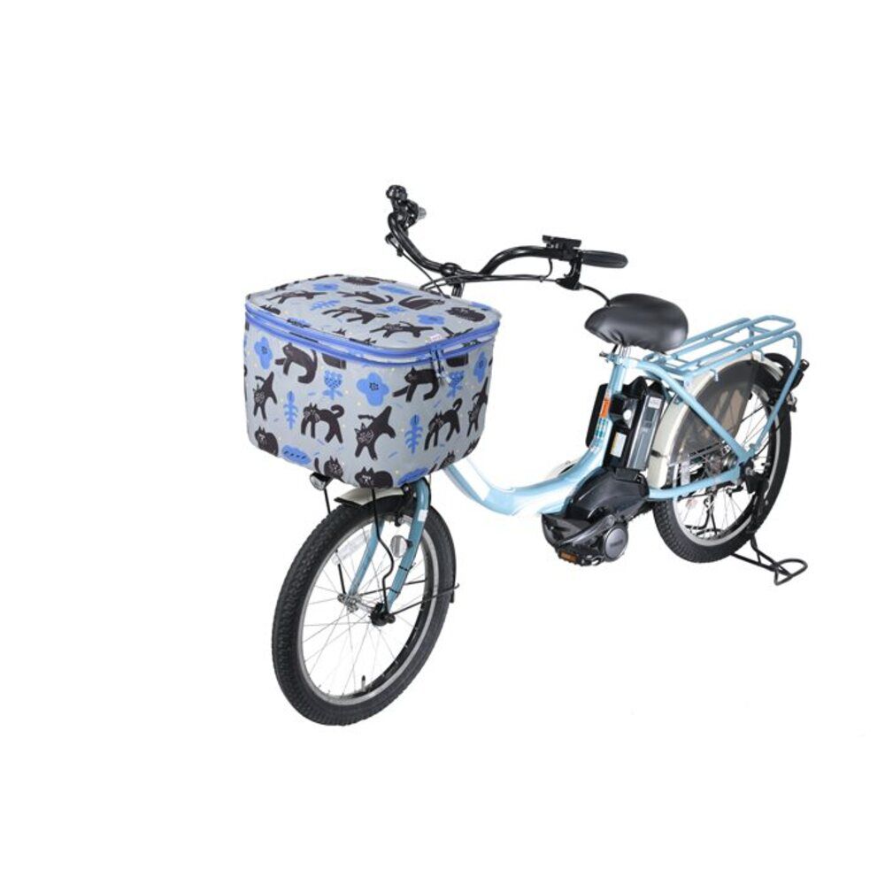 BACKYARD FAMILY「Keia＋(ケイアプラス) 通販 前かごカバー 前カゴカバー 2段式 猫 自転車 かご カバー」|その他|グレー1