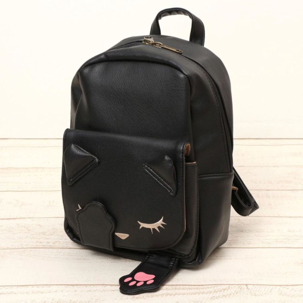 BACKYARD FAMILY「リュック ねこ 通販 ミニリュック デイパック バックパック 猫モチーフ ミニリュックサック」|リュック|ブラック1
