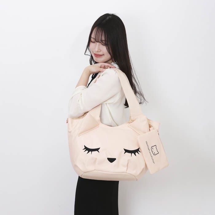 BACKYARD FAMILY「トートバッグ 猫 通販 トートバック 肩掛けバッグ 肩掛けカバン レディース ポーチ付き ナイロン」|トートバッグ|