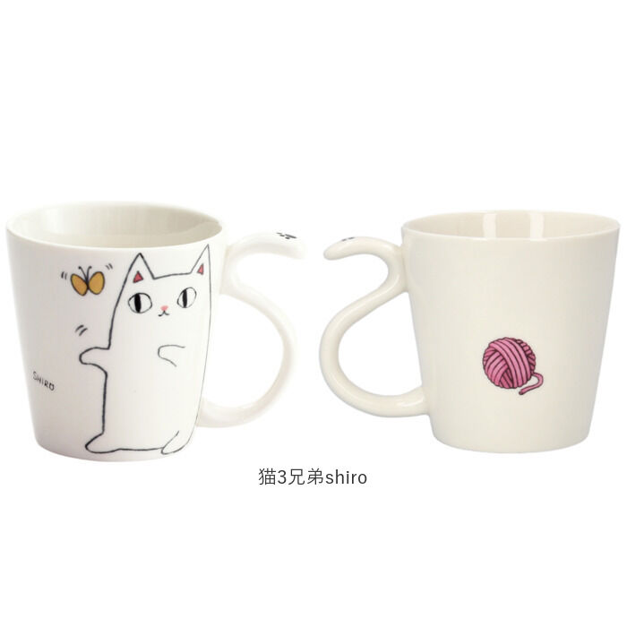 BACKYARD FAMILY「にゃん屋 猫3兄弟 マグカップ 通販 日本製 マグ カップ コップ 湯呑 湯呑み 湯飲み しっぽ」|グラス・マグカップ|