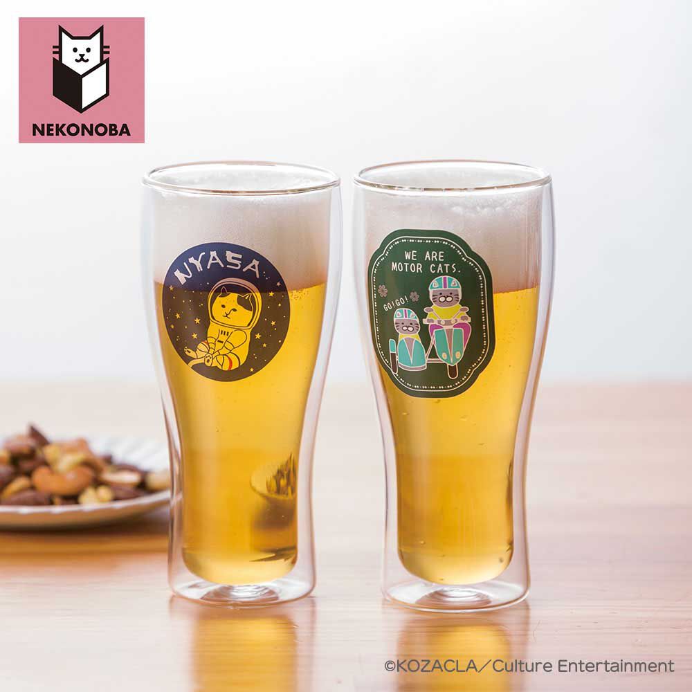 BACKYARD FAMILY「NEKONOBA グッズ 通販 ネコノバ ダブルウォール ビアグラス ビールグラス ビール グラス」|食器・キッチングッズ|