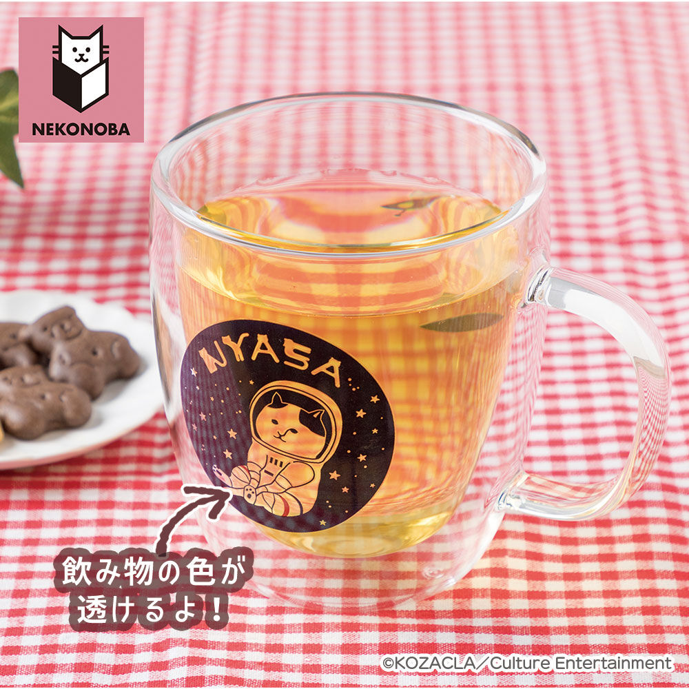 BACKYARD FAMILY「NEKONOBA グッズ 通販 ネコノバ マグカップ ガラス 二重 かわいい 大人可愛い」|グラス・マグカップ|