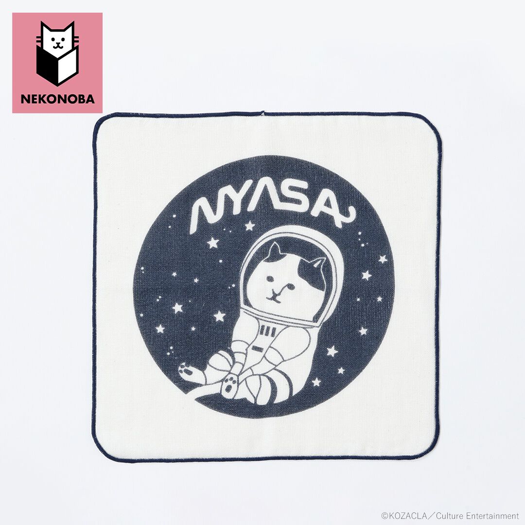 BACKYARD FAMILY「NEKONOBA 通販 ガーゼハンカチ ハンカチ SPACE NYASA ネコノバ 柔らかガーゼ」|ハンカチ|