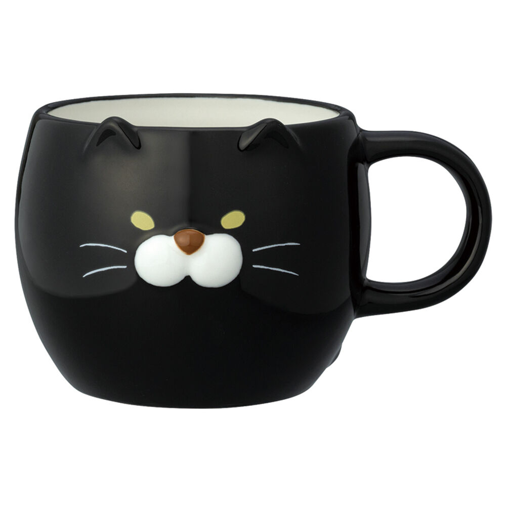 BACKYARD FAMILY「マグ 猫 かわいい 通販 マグカップ コップ カップ ごろごろねこマグ 食器 陶製 ごろごろねこ」|グラス・マグカップ|ブラック1