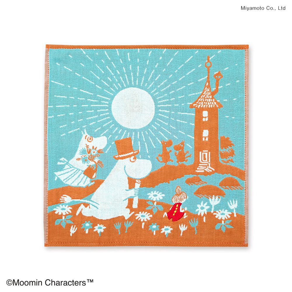 BACKYARD FAMILY「moomin ハンカチ 通販 ガーゼハンカチ ムーミン 三重ガーゼ ギフト プレゼント おしゃれ」|ハンカチ|ブルー3