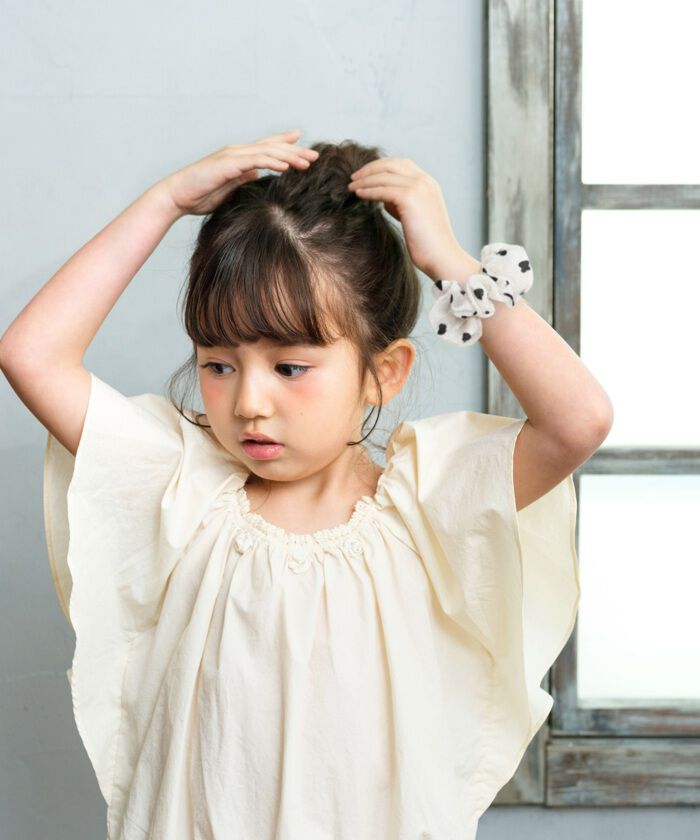 BACKYARD FAMILY「Rora シュシュ キッズ 通販 ローラ ハートシフォン 髪飾り お団子 ヘアゴム ポニーテール」|ヘアゴム・シュシュ|